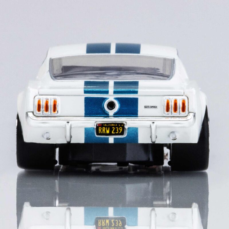 AFX Racing HO 1965 Ford Shelby GT350 Mega G+ Slot Car, White & Blue-AFX Racing-ModelCars.com