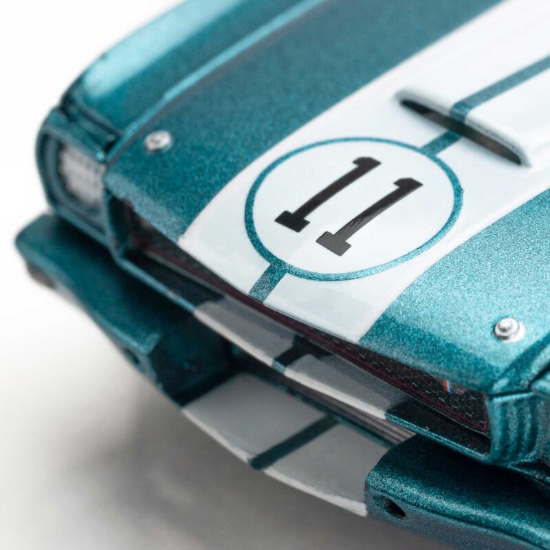 AFX Racing HO 1965 Shelby GT350R Donohue Mega G+ Slot Car, White & Blue-AFX Racing-ModelCars.com