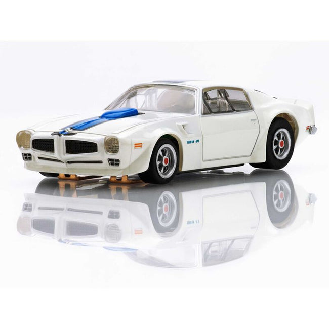 AFX Racing HO 1970 TransAm Firebird Mega G+ Slot Car, White & Blue-AFX Racing-ModelCars.com