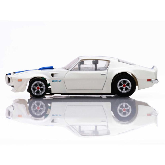 AFX Racing HO 1970 TransAm Firebird Mega G+ Slot Car, White & Blue-AFX Racing-ModelCars.com
