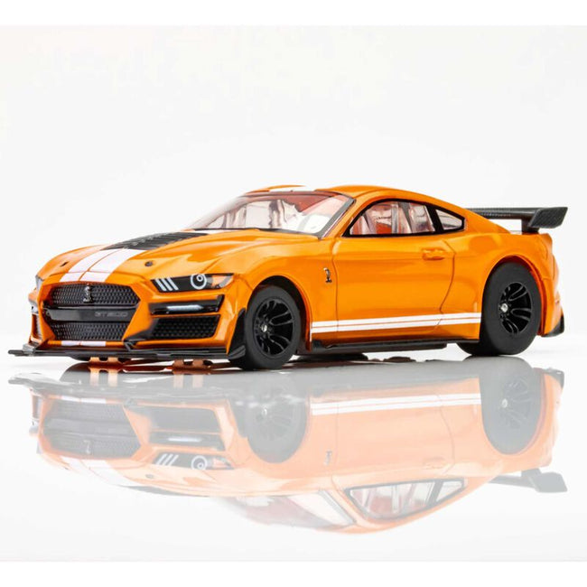 AFX Racing HO 2021 Ford Shelby GT500 Mega G+ Slot Car, Twister Orange & White-AFX Racing-ModelCars.com