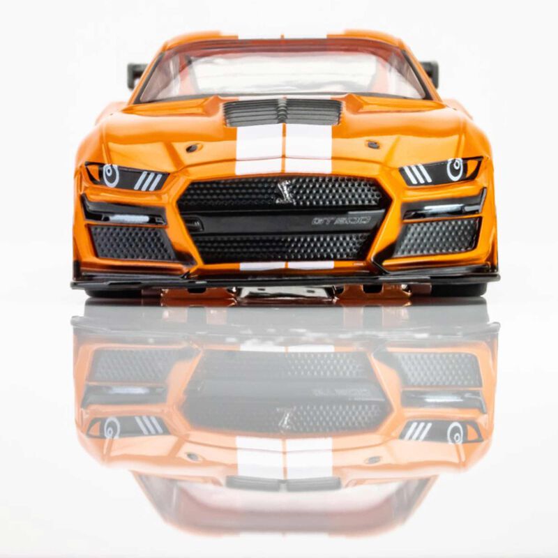 AFX Racing HO 2021 Ford Shelby GT500 Mega G+ Slot Car, Twister Orange & White-AFX Racing-ModelCars.com