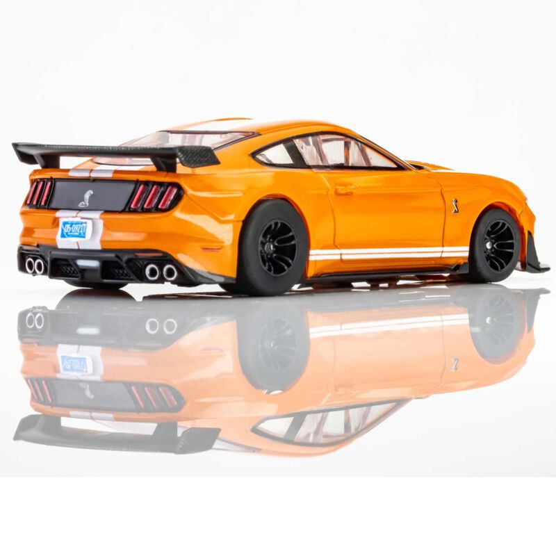 AFX Racing HO 2021 Ford Shelby GT500 Mega G+ Slot Car, Twister Orange & White-AFX Racing-ModelCars.com