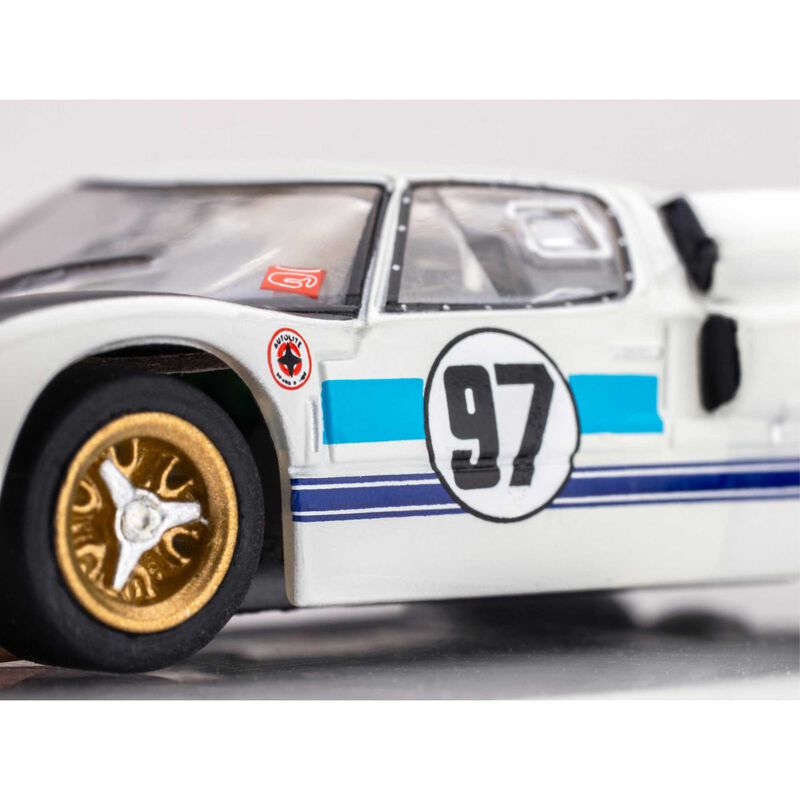 AFX Racing HO Ford GT40 Mk.II #97 Mega G+ Slot Car, White & Black-AFX Racing-ModelCars.com