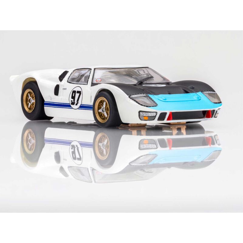 AFX Racing HO Ford GT40 Mk.II #97 Mega G+ Slot Car, White & Black-AFX Racing-ModelCars.com