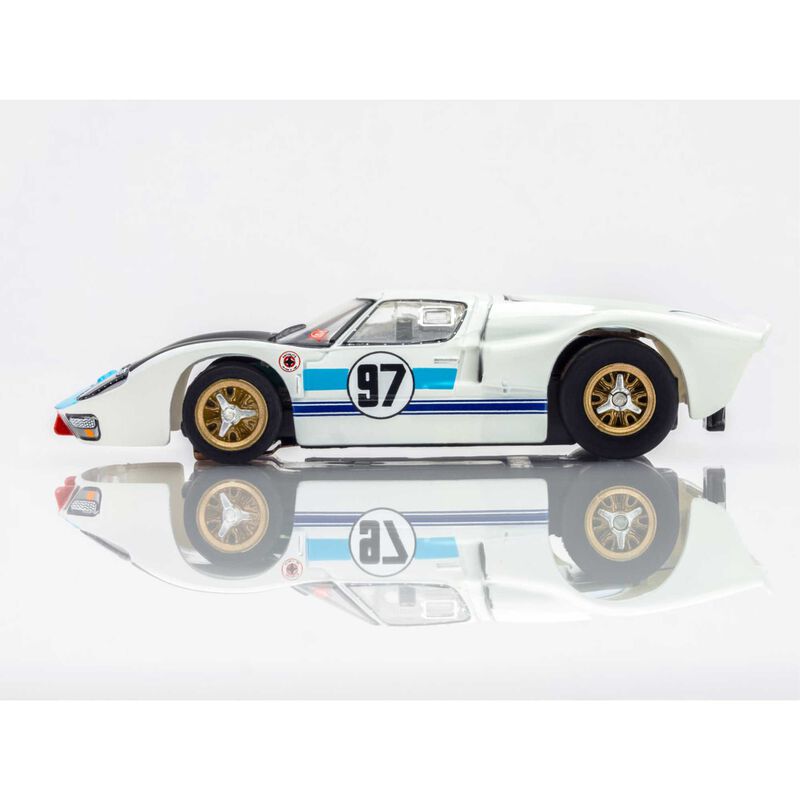 AFX Racing HO Ford GT40 Mk.II #97 Mega G+ Slot Car, White & Black-AFX Racing-ModelCars.com