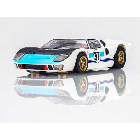AFX Racing HO Ford GT40 Mk.II #97 Mega G+ Slot Car, White & Black-AFX Racing-ModelCars.com