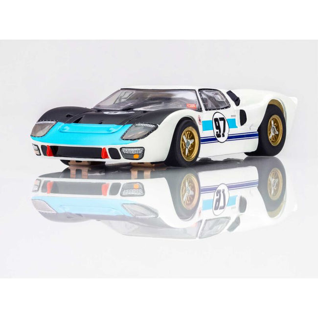 AFX Racing HO Ford GT40 Mk.II #97 Mega G+ Slot Car, White & Black-AFX Racing-ModelCars.com