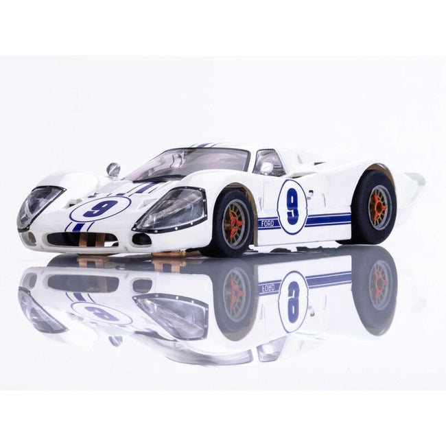 AFX Racing HO Ford GT40 Mk.IV #9 Mega G+ Slot Car, White-AFX Racing-ModelCars.com