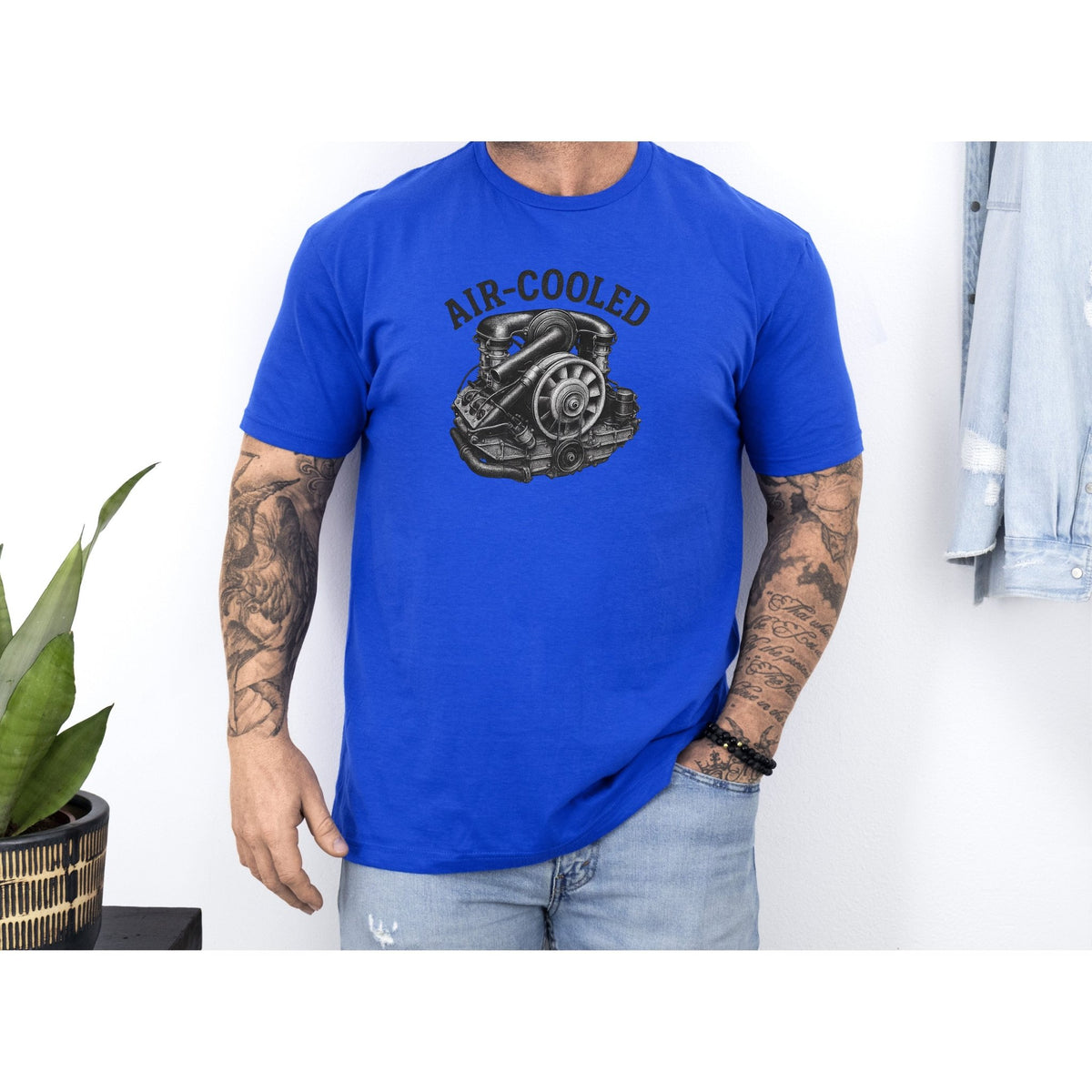 Air-Cooled Engine Vintage T-Shirt - Text Design + Graphic-Modelcars.com-ModelCars.com