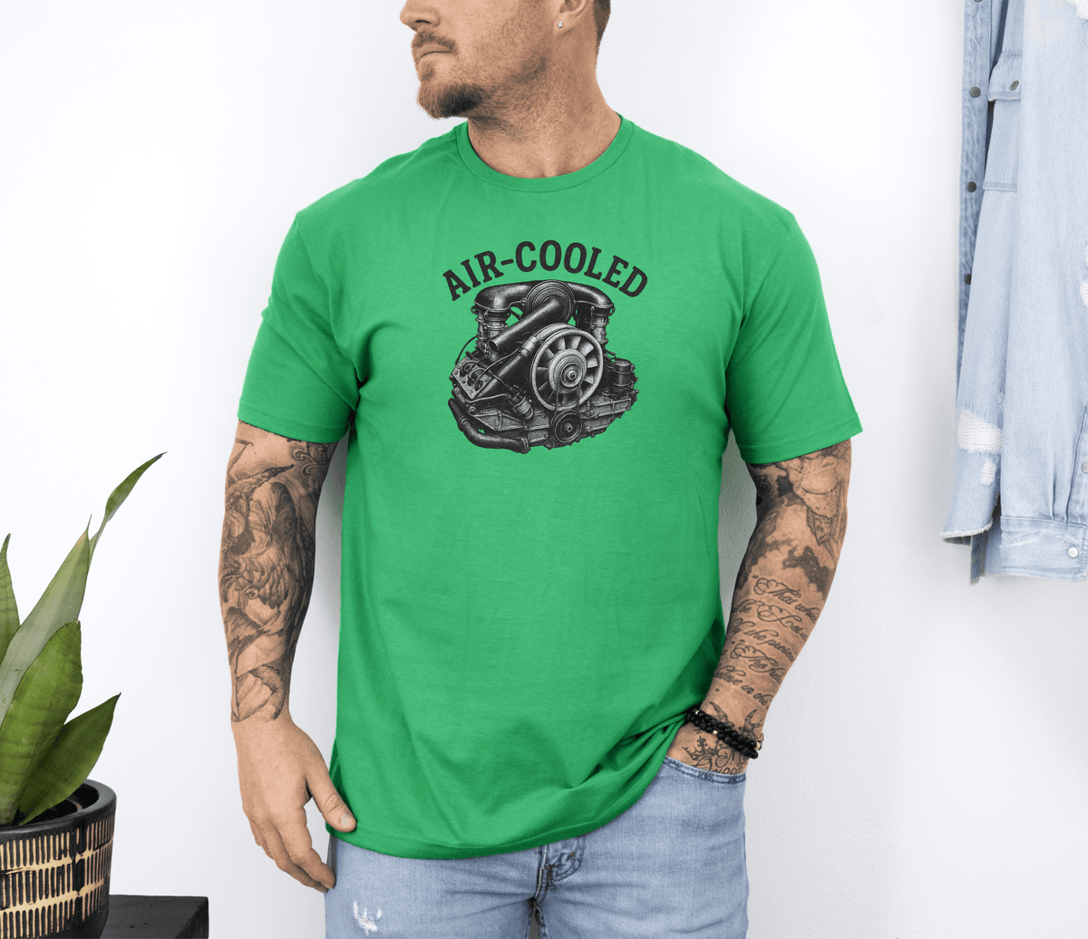 Air-Cooled Engine Vintage T-Shirt - Text Design + Graphic-Modelcars.com-ModelCars.com