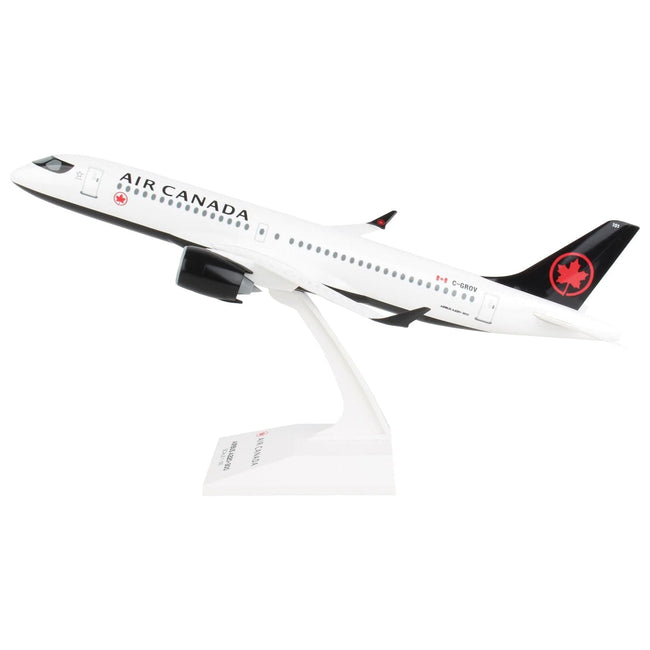 Airbus A220 - 300 Commercial Aircraft "Air Canada" (C - GROV) White with Black Tail (Snap - Fit) 1/100 Plastic Model by Skymarks - Skymarks - ModelCars.com