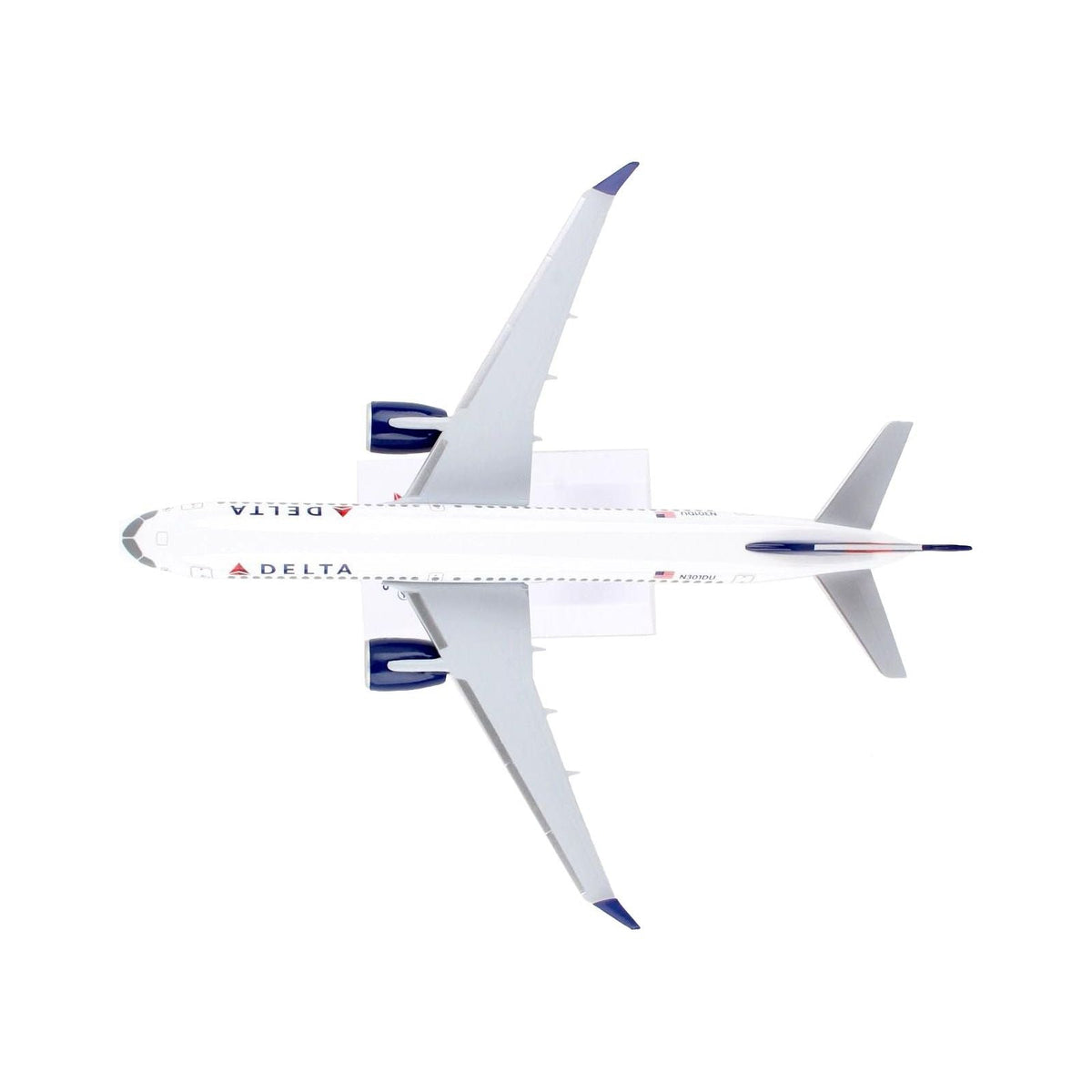 Airbus A220 - 300 Commercial Aircraft "Delta Air Lines" (N301DU) White with Red and Blue Tail (Snap - Fit) 1/200 Plastic Model by Skymarks - Skymarks - ModelCars.com