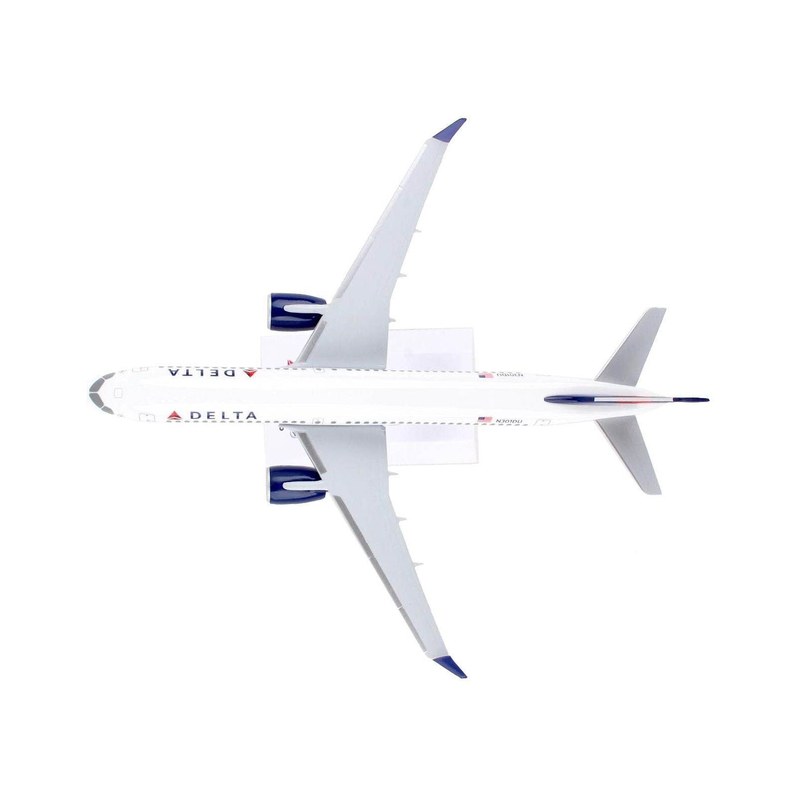 Airbus A220 - 300 Commercial Aircraft "Delta Air Lines" (N301DU) White with Red and Blue Tail (Snap - Fit) 1/200 Plastic Model by Skymarks - Skymarks - ModelCars.com