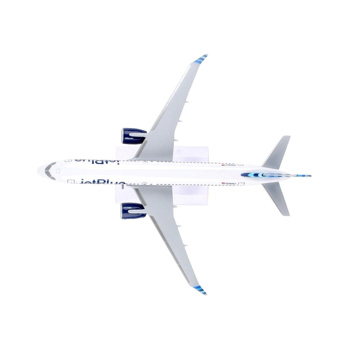 Airbus A220 - 300 Commercial Aircraft "JetBlue Airways" (N3044J) White with Blue Tail (Snap - Fit) 1/200 Plastic Model by Skymarks - Skymarks - ModelCars.com