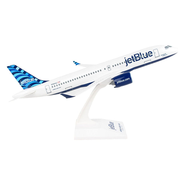 Airbus A220 - 300 Commercial Aircraft with Landing Gear "JetBlue Airways" (N3044J) White with Blue Tail (Snap - Fit) 1/100 Plastic Model by Skymarks - Skymarks - ModelCars.com