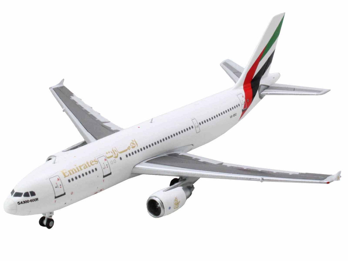 Airbus A300-600R Commercial Aircraft "Emirates Airlines" (A6-EKC) White with Striped Tail 1/400 Diecast Model Airplane by GeminiJets-GeminiJets-ModelCars.com