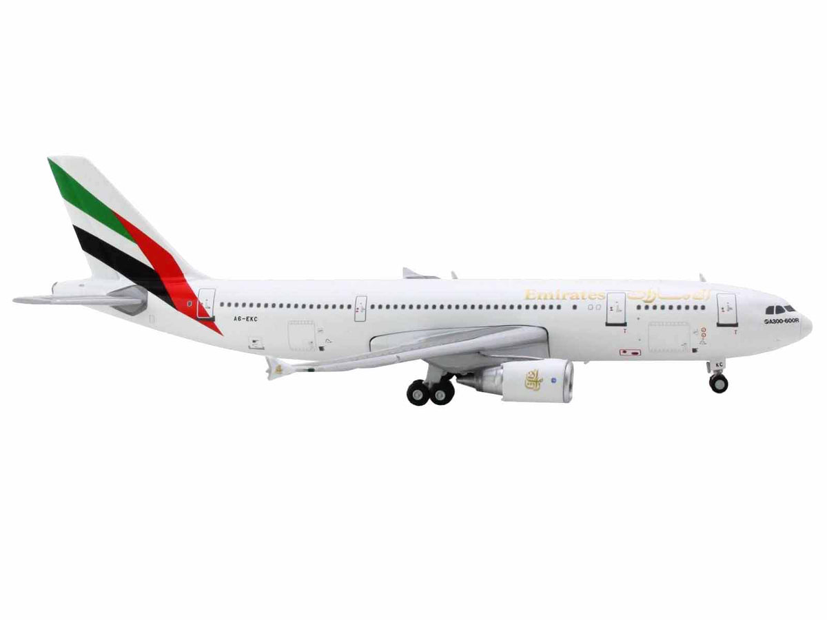 Airbus A300-600R Commercial Aircraft "Emirates Airlines" (A6-EKC) White with Striped Tail 1/400 Diecast Model Airplane by GeminiJets-GeminiJets-ModelCars.com