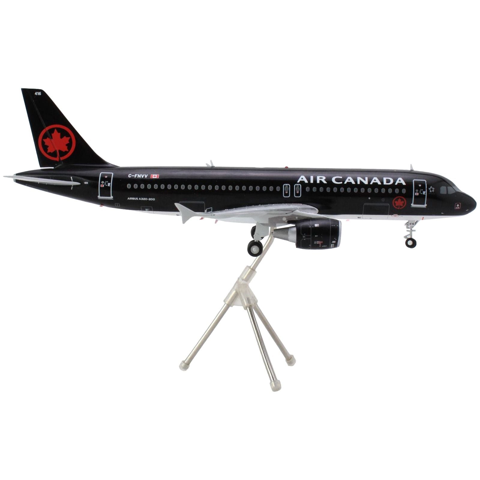Airbus A320 Commercial Aircraft "Air Canada" (C - FNVV) Black "Gemini 200" Series 1/200 Diecast Model Airplane by GeminiJets - GeminiJets - ModelCars.com