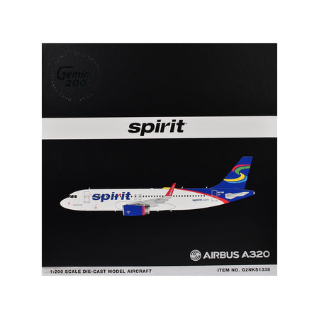 Airbus A320 Commercial Aircraft "Spirit Airlines" (N633NK) White with Blue Tail "Gemini 200" Series 1/200 Diecast Model Airplane by GeminiJets-GeminiJets-ModelCars.com