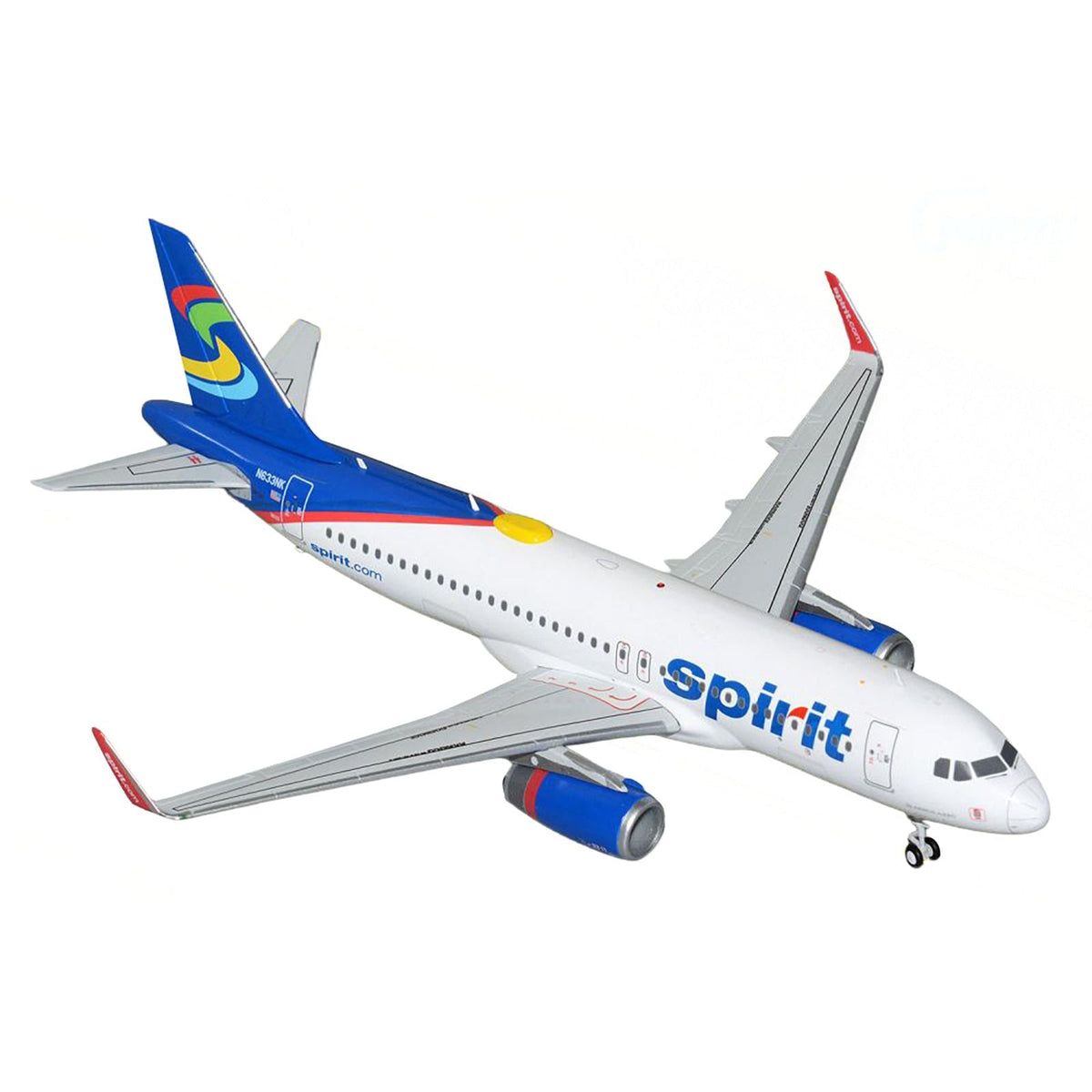 Airbus A320 Commercial Aircraft "Spirit Airlines" (N633NK) White with Blue Tail "Gemini 200" Series 1/200 Diecast Model Airplane by GeminiJets-GeminiJets-ModelCars.com