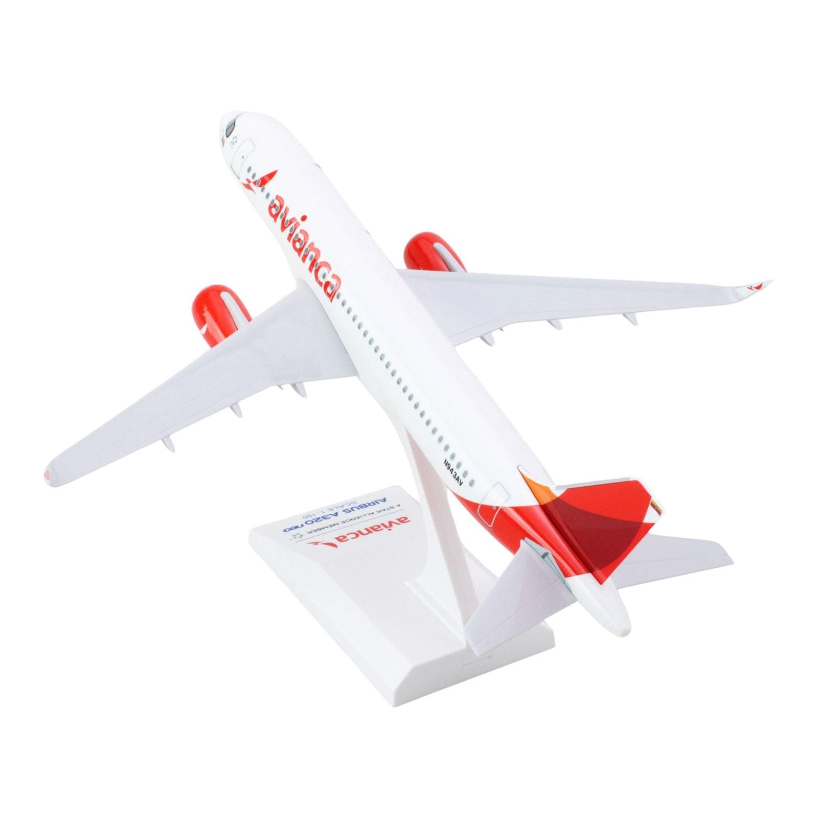 Airbus A320neo Commercial Aircraft "Avianca" (N943AV) White with Red Tail 1/150 Plastic Model by Skymarks - Skymarks - ModelCars.com