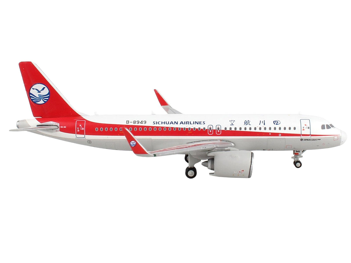 Airbus A320neo Commercial Aircraft "Sichuan Airlines" White with Red Stripes and Tail 1/400 Diecast Model Airplane by GeminiJets-GeminiJets-ModelCars.com