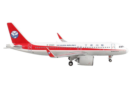 Airbus A320neo Commercial Aircraft "Sichuan Airlines" White with Red Stripes and Tail 1/400 Diecast Model Airplane by GeminiJets-GeminiJets-ModelCars.com
