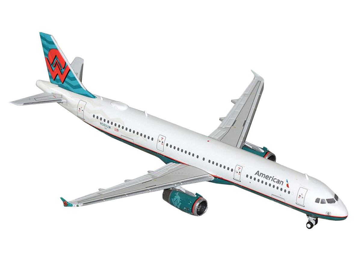 Airbus A321 Commercial Aircraft "American Airlines - America West Heritage Jet" (N580UW) White with Tail Graphics 1/400 Diecast Model Airplane by GeminiJets-GeminiJets-ModelCars.com
