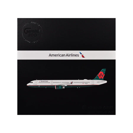 Airbus A321 Commercial Aircraft "American Airlines - America West Heritage Livery" (N580UW) White with Tail Graphics "Gemini 200" Series 1/200 Diecast Model Airplane by GeminiJets-GeminiJets-ModelCars.com