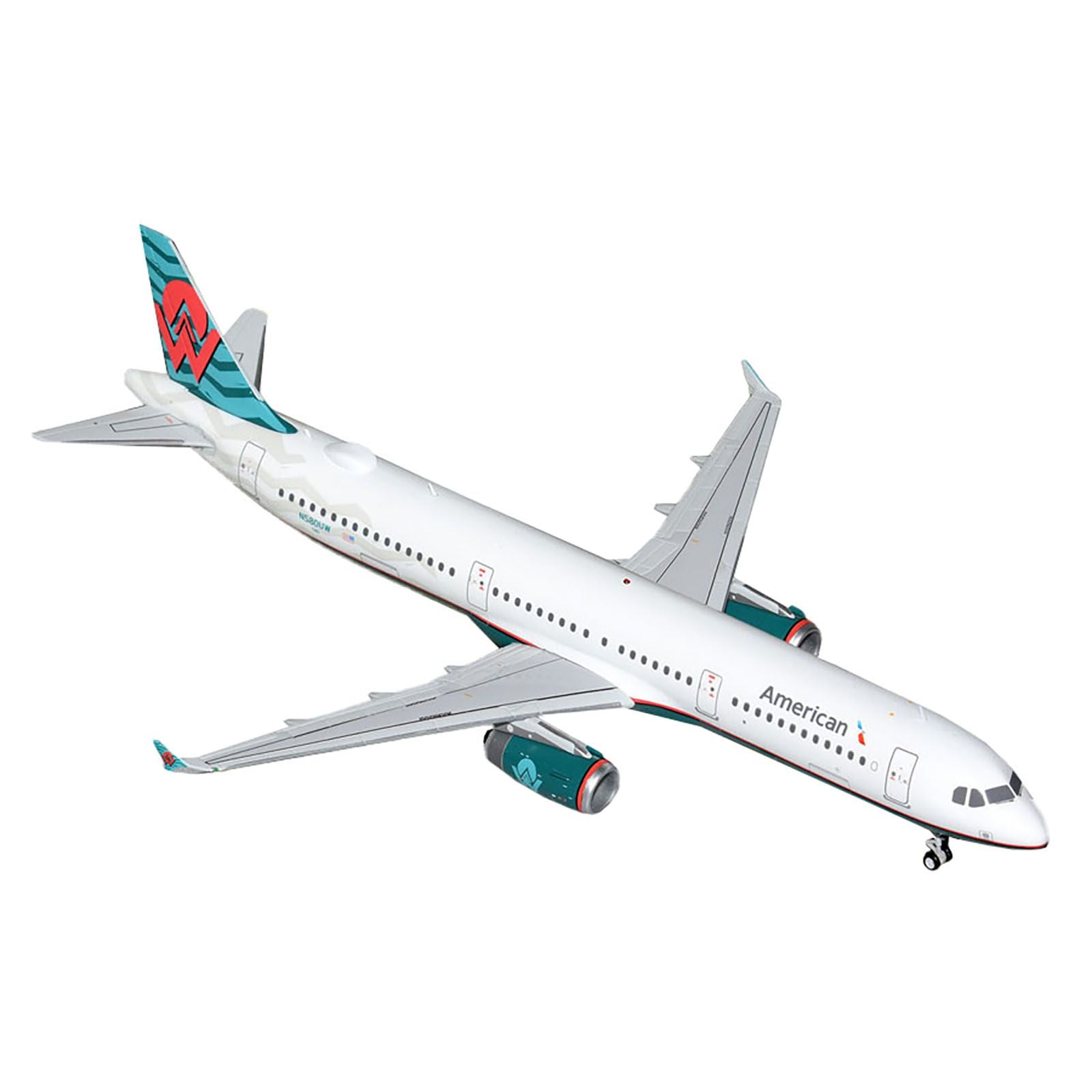 Airbus A321 Commercial Aircraft "American Airlines - America West Heritage Livery" (N580UW) White with Tail Graphics "Gemini 200" Series 1/200 Diecast Model Airplane by GeminiJets - GeminiJets - ModelCars.com