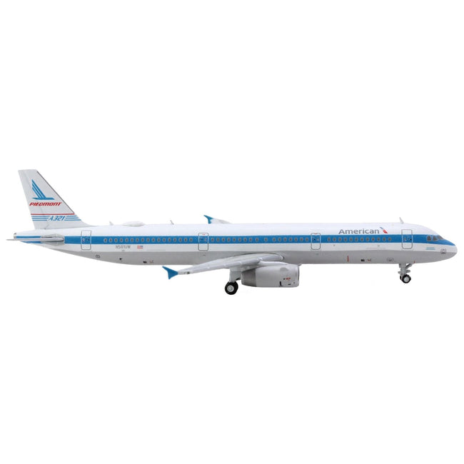 Airbus A321 Commercial Aircraft "American Airlines - Piedmont" (N581UW) White with Blue Stripes 1/400 Diecast Model Airplane by GeminiJets - GeminiJets - ModelCars.com