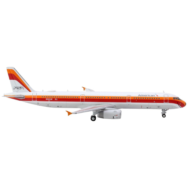 Airbus A321 Commercial Aircraft "American Airlines - PSA" (N582UW) White with Red and Orange Stripes 1/400 Diecast Model Airplane by GeminiJets-GeminiJets-ModelCars.com