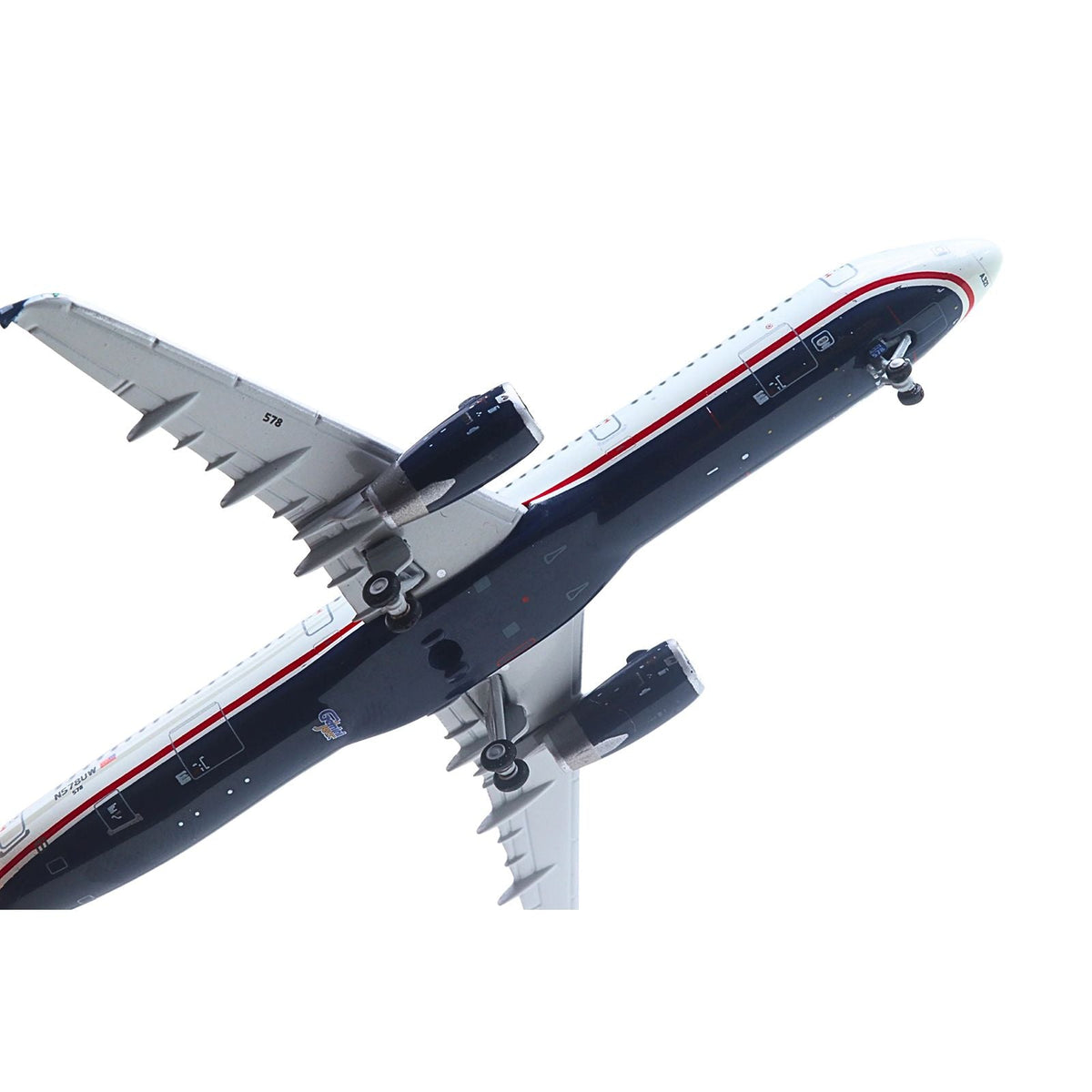 Airbus A321 Commercial Aircraft "American Airlines - US Airways Heritage Jet" (N578UW) White with Blue Tail 1/400 Diecast Model Airplane by GeminiJets-GeminiJets-ModelCars.com