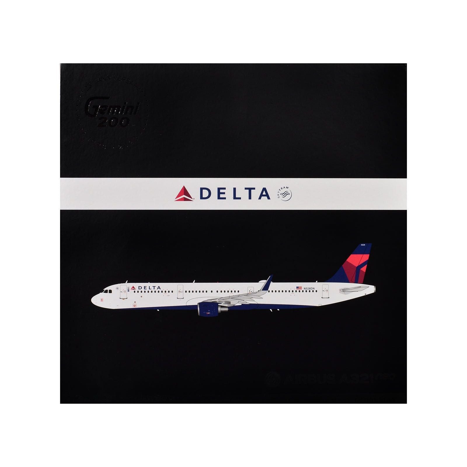 Airbus A321 Commercial Aircraft "Delta Air Lines" (N328DN) White with Blue and Red Tail "Gemini 200" Series 1/200 Diecast Model Airplane by GeminiJets - GeminiJets - ModelCars.com