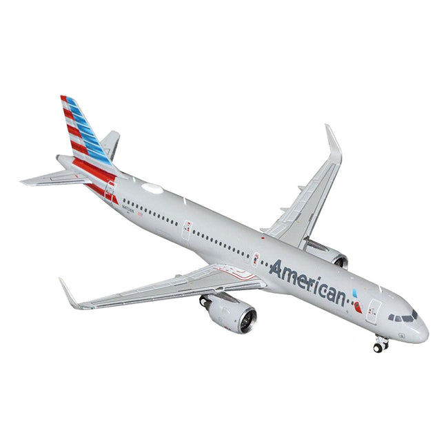 Airbus A321neo Commercial Aircraft "American Airlines" (N413AN) Gray with Striped Tail 1/400 Diecast Model Airplane by GeminiJets - GeminiJets - ModelCars.com