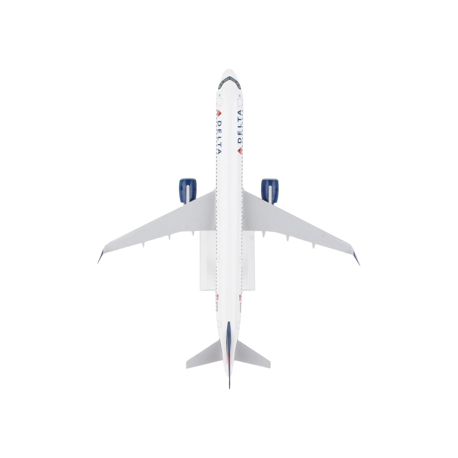 Airbus A321neo Commercial Aircraft "Delta Air Lines" (N501DA) White with Red and Blue Tail (Snap - Fit) 1/150 Plastic Model by Skymarks - Skymarks - ModelCars.com