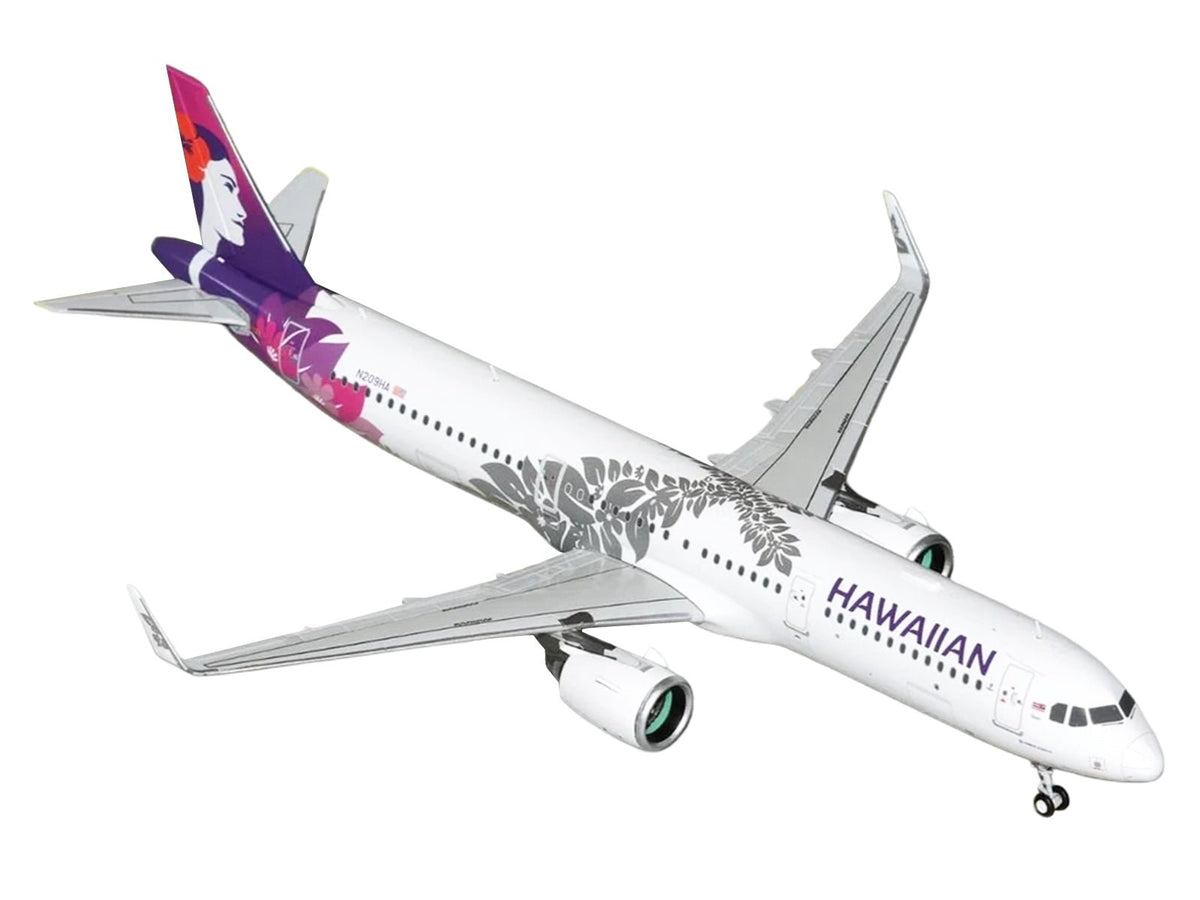 Airbus A321neo Commercial Aircraft "Hawaiian Airlines" (N209HA) White with Purple Tail and Graphics "Gemini 200" Series 1/200 Diecast Model Airplane by GeminiJets-GeminiJets-ModelCars.com