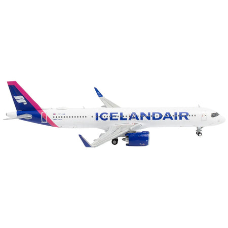 Airbus A321neo Commercial Aircraft "Icelandair" (TF-IAA) White with Blue and Pink Tail 1/400 Diecast Model Airplane by GeminiJets-GeminiJets-ModelCars.com