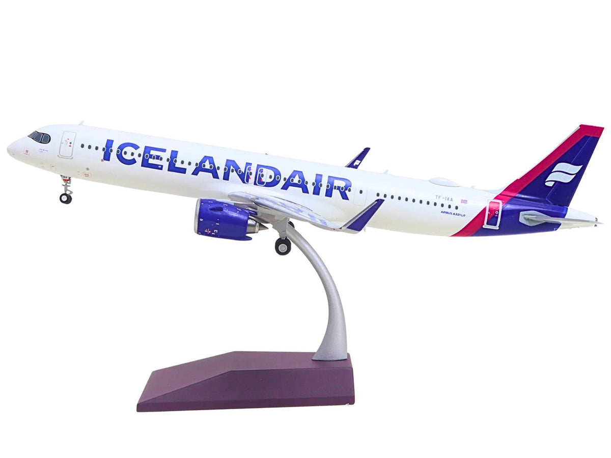 Airbus A321neo Commercial Aircraft "Icelandair" (TF-IAA) White with Blue and Pink Tail "Gemini 200" Series 1/200 Diecast Model by GeminiJets-GeminiJets-ModelCars.com