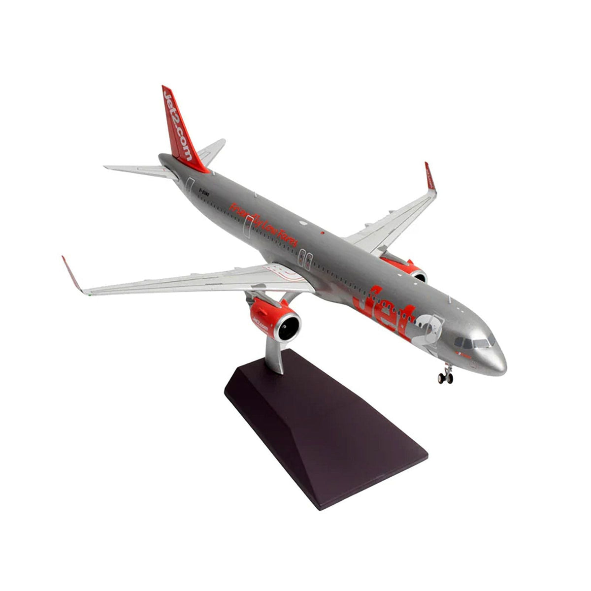 Airbus A321neo Commercial Aircraft "Jet2" (G-SUNO) Silver with Red Tail "Gemini 200" Series 1/200 Diecast Model Airplane by GeminiJets-GeminiJets-ModelCars.com