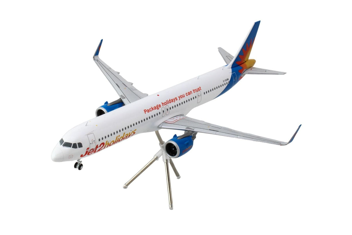 Airbus A321neo Commercial Aircraft "Jet2Holidays" (G-SUNB) White with Tail Graphics "Gemini 200" Series 1/200 Diecast Model Airplane by GeminiJets-GeminiJets-ModelCars.com