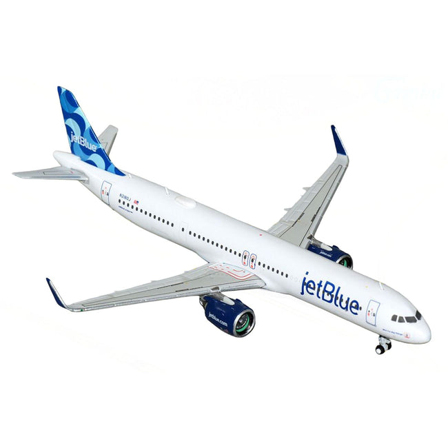 Airbus A321neo Commercial Aircraft "JetBlue Airways" (N2180J) White with Blue Tail 1/400 Diecast Model Airplane by GeminiJets-GeminiJets-ModelCars.com
