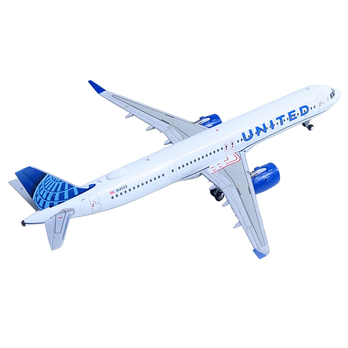 Airbus A321neo Commercial Aircraft "United Airlines" (N14502) White with Blue Tail 1/400 Diecast Model Airplane by GeminiJets-GeminiJets-ModelCars.com