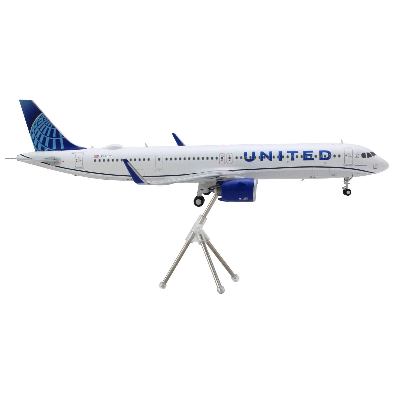 Airbus A321neo Commercial Aircraft "United Airlines" (N44501) White with Blue Tail "Gemini 200" Series 1/200 Diecast Model Airplane by GeminiJets - GeminiJets - ModelCars.com