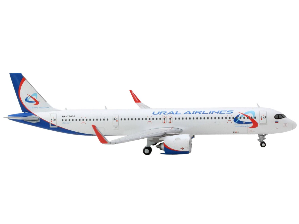 Airbus A321neo Commercial Aircraft "Ural Airlines" White with Blue Tail 1/400 Diecast Model Airplane by GeminiJets-GeminiJets-ModelCars.com