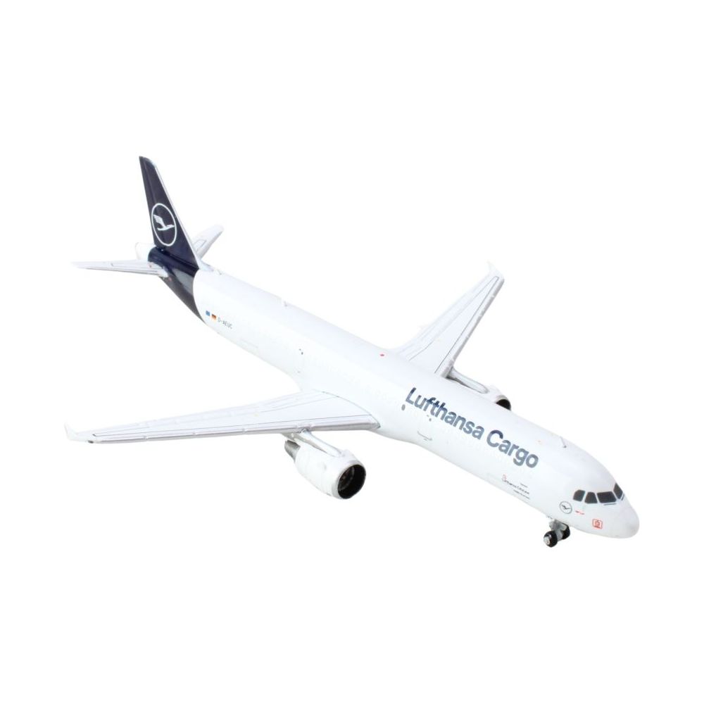 Airbus A321P2F Commercial Aircraft "Lufthansa Cargo" (D-AEUC) White with Blue Tail 1/400 Diecast Model Airplane by GeminiJets-GeminiJets-ModelCars.com