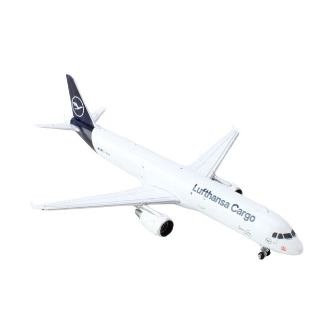 Airbus A321P2F Commercial Aircraft "Lufthansa Cargo" (D-AEUC) White with Blue Tail 1/400 Diecast Model Airplane by GeminiJets-GeminiJets-ModelCars.com