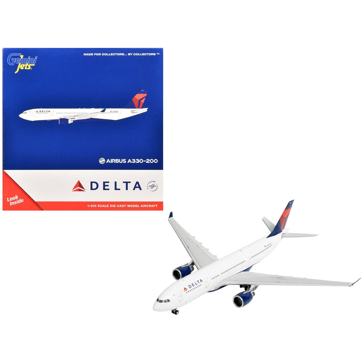 Airbus A330-200 Commercial Aircraft "Delta Air Lines" (N852NW) White with Red and Blue Tail 1/400 Diecast Model Airplane by GeminiJets-GeminiJets-ModelCars.com