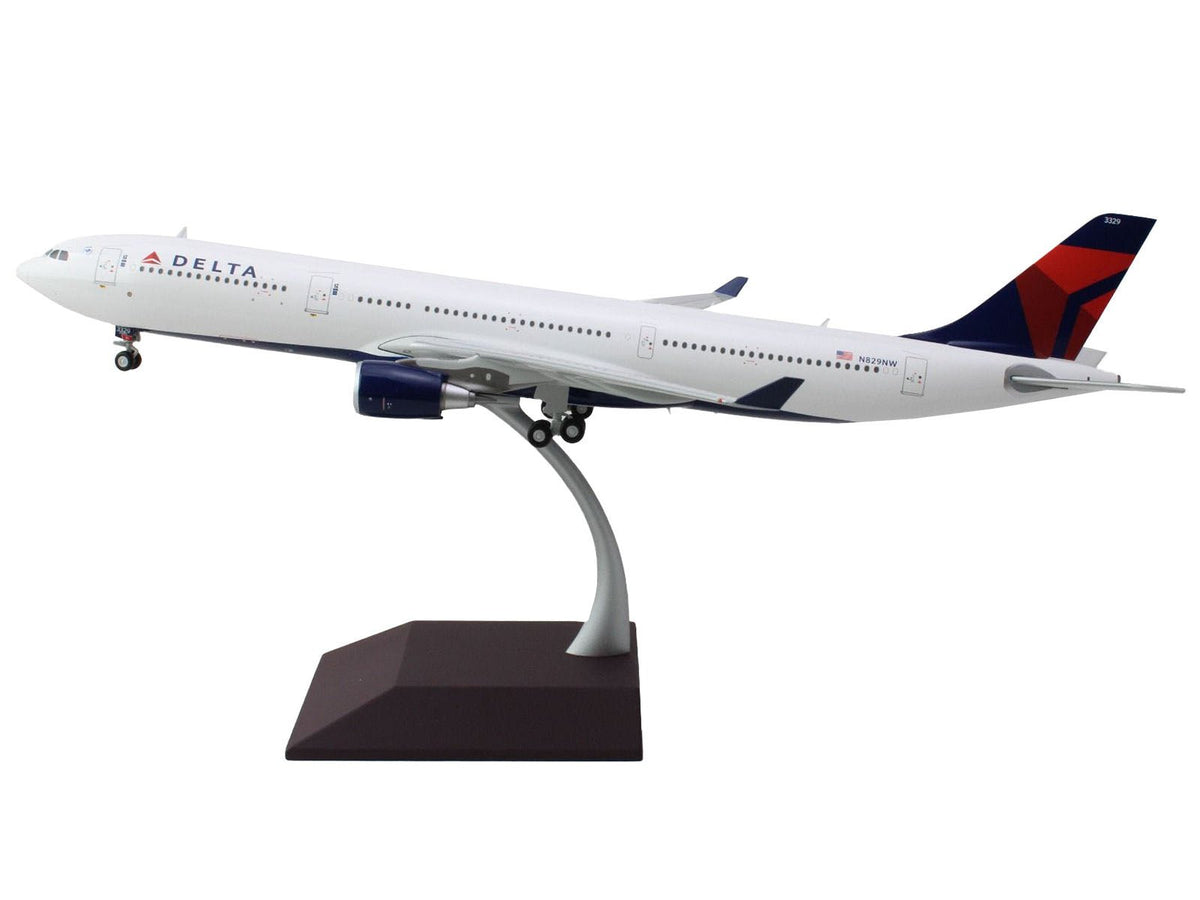 Airbus A330-300 Commercial Aircraft "Delta Air Lines" (N829NW) White with Blue and Red Tail "Gemini 200" Series 1/200 Diecast Model Airplane by GeminiJets-GeminiJets-ModelCars.com